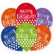 La mulți ani Dots Balon Happy Birthday, 6 piese, 11 inch (27,5cm)