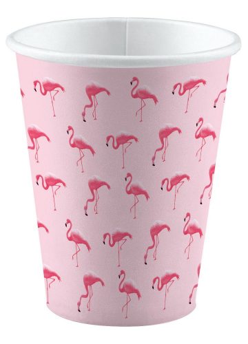 Flamingo Pink set de pahare de hârtie 8 buc., 250 ml