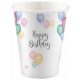 La mulți ani Pastel Set de 8 pahare de hârtie Happy Birthday, 250 ml