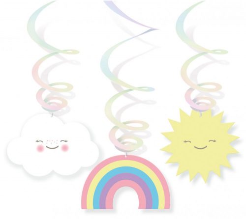 Curcubeu Rainbow and Cloud Și decorațiune cu panglică nori set de 6