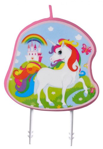 Unicorn Rainbow lumânare de tort 9 cm