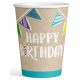 La mulți ani Brown Pahar de hârtie Happy Birthday 8 buc 250 ml