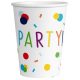 Party Colorful Set de pahare din hârtie cu confetti, 8 buc (250 ml)