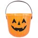 Halloween Orange Găleată de colectare pentru bomboane dovleac 17x14 cm