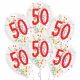 La mulți ani Droplets Baloane Happy Birthday umplute cu 50 de confetti, set de 6 11 inch (27,5 cm)