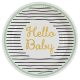 Bebe Gold Hello farfurie de hârtie 8 buc 23 cm