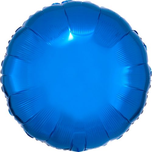 Satin Balon rotund din folie albastru metalic 43 cm