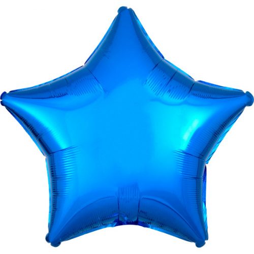 Satin Balon folie Metalic Albastru stea 48 cm