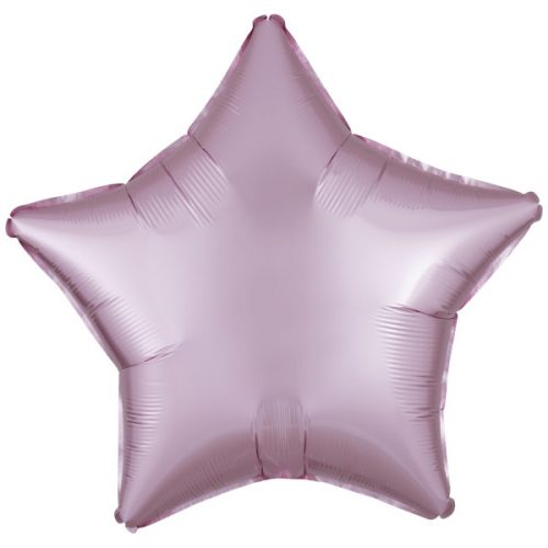 Satin Balon din folie în formă de stea Silk Pastel Pink 48 cm