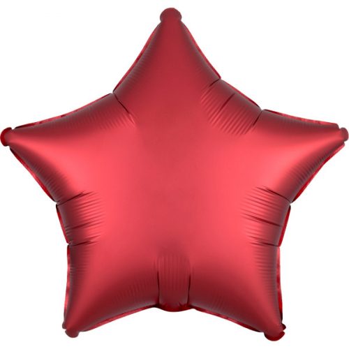 Satin Silk Dark Red stea balon din folie 48 cm