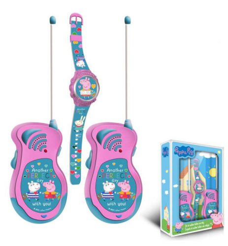 Purcelușa Peppa Walkie Talkie + set ceas digital