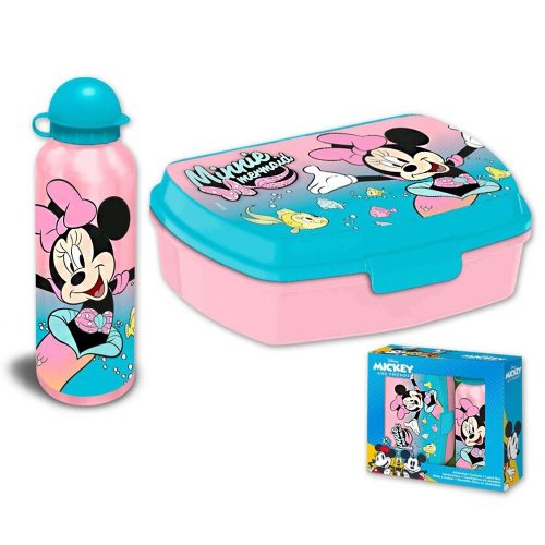 Disney Minnie  Mermaid set cutie de sandwich + sticlă de aluminiu