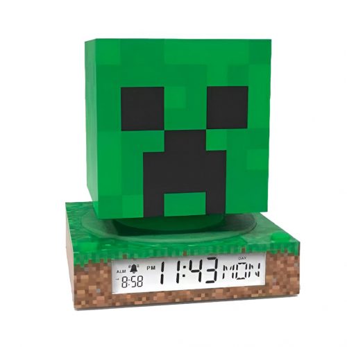 Minecraft Creeper Lumină de noapte 3D și ceas deșteptător