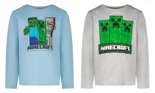 Minecraft Trio tricou cu mânecă lungă pentru copii, top 6-12 ani