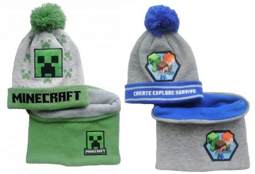 Minecraft set căciulă + snood pentru copii 52-54 cm