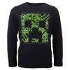 Minecraft Dark tricou pentru copii cu mânecă lungă, top 8-12 ani