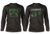 Minecraft Dark tricou pentru copii cu mânecă lungă, top 8-12 ani