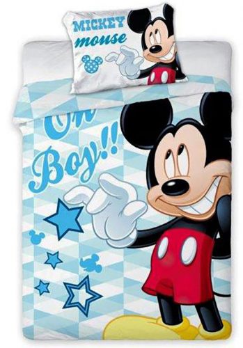 Disney Mickey Oh Boy Lenjerie de pat pentru copii 100×135cm, 40×60 cm