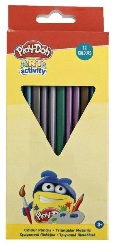 Play-Doh Art Metallic, creion colorat triunghiular set de 12