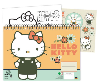 Hello Kitty Stay Sunny Caiet de schițe spirală A/4 cu 40 de file și autocolante