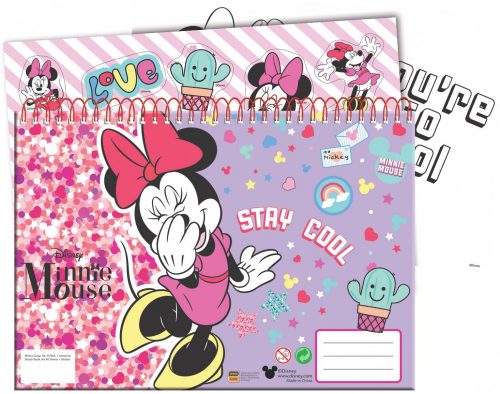 Disney Minnie  Smiles Caiet de schițe cu spirală A/4 cu 40 de pagini și autocolante