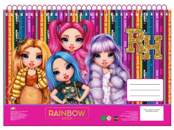 Rainbow High School Caiet de schițe spiralat A/4, 30 coli