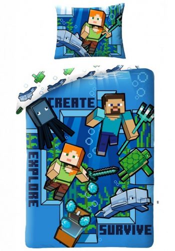 Minecraft husă pentru lenjerie de pat Atlantis 140×200cm, 70×90 cm