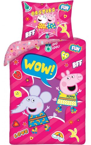 Purcelușa Peppa Wow husă pentru așternuturi 140×200cm, 70×90 cm