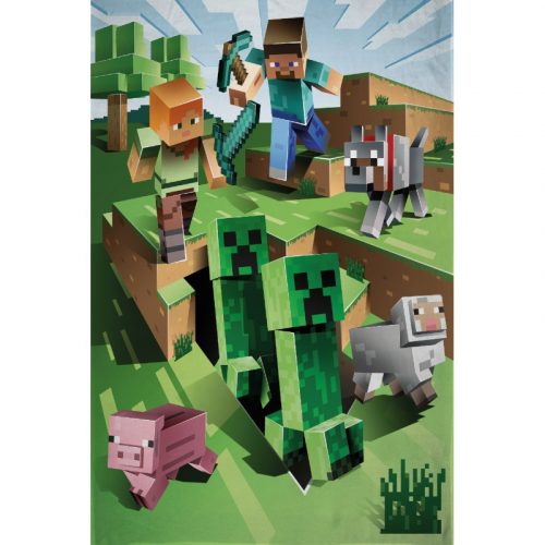 Minecraft Cave Attack pătură polară 100x150cm