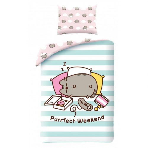 Pusheen Weekend lenjerie de pat 140×200cm, 70×90 cm