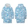 One Piece Cloudy pătură poncho adult căptușit cu sherpa