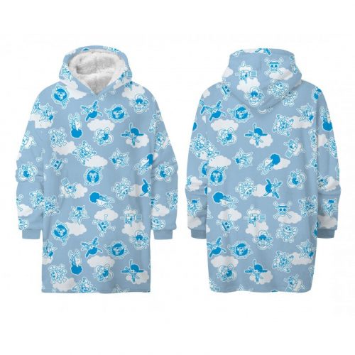 One Piece Cloudy pătură poncho adult căptușit cu sherpa