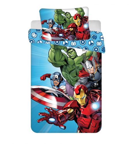 Avengers Light Blue lenjerie de pat pentru copii 100×135 cm, 40×60 cm