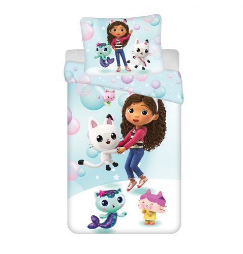 Gabby's Dollhouse Bubbles set de așternuturi 140×200cm, 70×90 cm microfibră