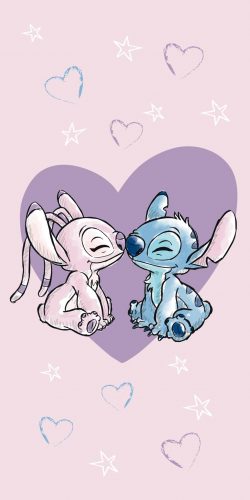 Disney Lilo și Stitch Love Prosop de baie roz, Prosop de plajă 70x140cm