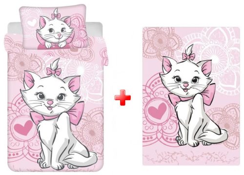 Disney Marie Aristocat set de lenjerie de pat pentru copii și pături fleece