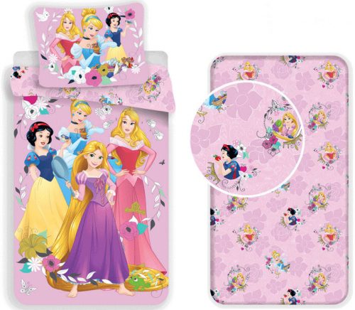 Prințesele Disney Royal set de lenjerie cu cearșaf cu elastic