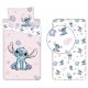 Disney Lilo și Stitch Set de lenjerie de pat și cearșaf cu elastic roz