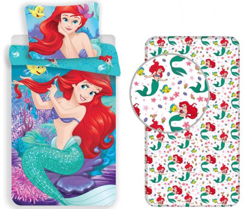 Prințesele Disney Ariel set de lenjerie de pat cu cearșaf cu elastic