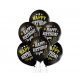 La mulți ani Black Balon Happy Birthday, 6 buc 12 inch (30cm)