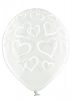 Iubire White Hearts Balon inimă, 6 buc 12 inch (30 cm)