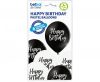 La mulți ani Balon Black White Happy Birthday, 6 buc 12 inch (30cm)