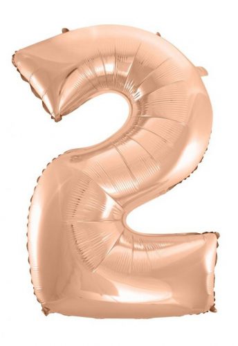 Numere Rose Gold Balon folie numărul 2, 92 cm