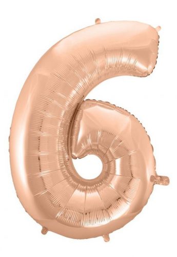 Numere Rose Gold Balon din folie numărul 6, 92 cm