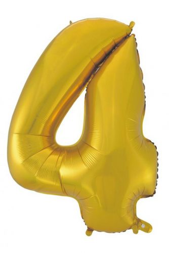 Numere Gold Mat Balon din folie aurie cu cifra 4 92 cm