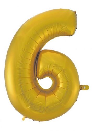 Numere Gold Mat Balon din folie cu numărul 6 auriu 92 cm