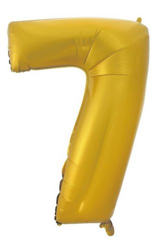 Numere Gold Mat Balon folie cifră 7 aurie - 92 cm