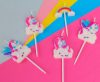 Unicorn Rainbow  lumânare de tort, set de lumânări 5 buc