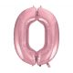 Numere Light Pink, Balon Folie Roz Numărul 0 - 92 cm