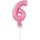 Numere Pink Balon folie roz numărul 6 pentru tort 13 cm